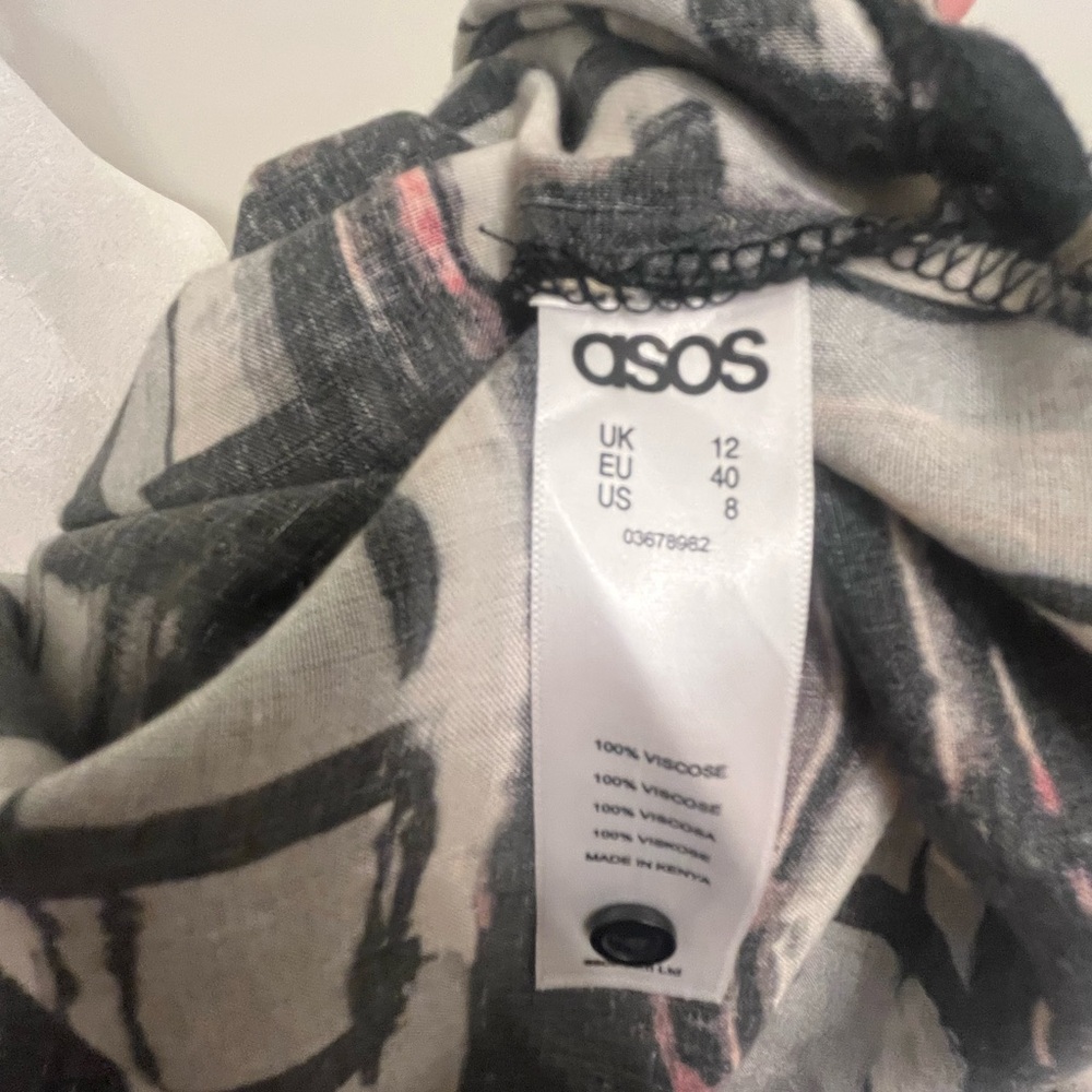 **ASOS** Abstract Patterned Long-Sleeve Button-Down Dress - Picture 7 of 7